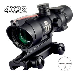 ACOG 4x32 Real Fiber Optics Dot Red Dot Fillume Glass ScOT TACTICAL OPTICE TACTIQUE RÉTICLE