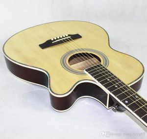 Guitarra acústica Cuerpo de piano Línea delgada Parte superior plana Folk Guitarra de corte de 40 pulgadas 6 cuerdas La optoelectrónica roja brinda un servicio personalizado5450882