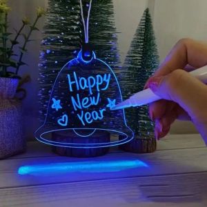 Acrílico brillante árbol de Navidad decoraciones colgantes brillo colorido adornos de Navidad personalizados I1020