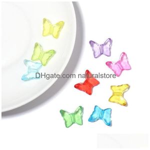 Plástico acrílico Lucite 100 unids/lote Diy mariposa cuentas sueltas para joyería pulseras collar anillo para el cabello accesorios para hacer manualidades Acry Dh1Oz