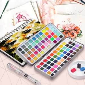 Acrylic Powders Liquids Portable 100 Color Solid Pigment Watercolor Manicure Nail Draw DIY Painting Kit Glitter Paint Decor 231204