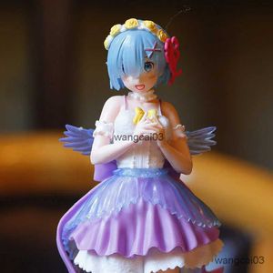 Figuras de Toy de acción 19cm Otro mundo de personajes de anime Figura Kaii Angel Rem Rem Skirt Model PVC Collection Toys para niñas