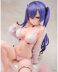 Figuras de juguete de acción 21 CM Figura de anime Chica fantasma azul Lencería sexy Vestir Modelo sentado Desvestible Muñeca estática Modelo Colección de juguetes