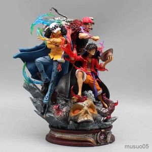 Figuras de juguete de acción 22 cm Estatuilla de una pieza Tres Capitán Anime Figura Kid L Luffy Acción Pvc Modelo Estatua Muñeca Colección Decoración Juguetes Regalos