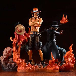 Action Toy Figures 3Pcs / set Anime One Piece DXF Brotherhood II Figure Portgas Ace Sabo Luffy Figurine Figurines PVC Collection Modèle Jouet T230105