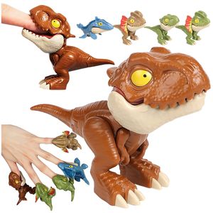 Figuras de juguete de acción Dedo Dinosaurio Tricky Tyrannosaurus Modelo Fidget Interactivo Morder Mano Creativo Niños Regalos de Navidad 220829