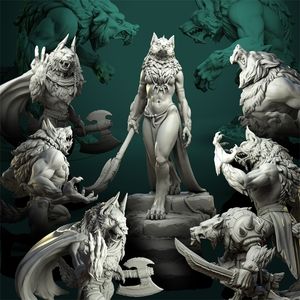 Figurines d'action forêt loup-garou tribu guerrier chef Dragon et donjon mdn équipe de course jeu de société modèle d'échecs p230606