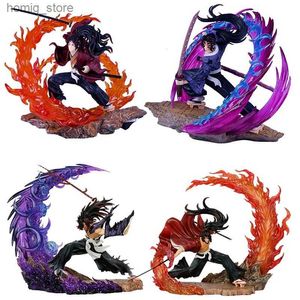 Action Toy Figures Hot 23cm Demon Slayer Kokushibo Tsugikuni Yorichi Figure GK Fierce Battle Action Figurine PVC Modèle de statue Dolls Decor Toys Y240415