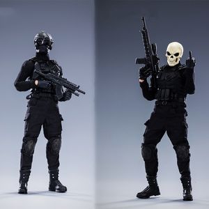 Figurines d'action en stock DLZ TOYS 1 12 échelle à collectionner crâne sergent chef poupée articulée mobile ensemble complet 6 pouces figurine de soldat masculin 230707