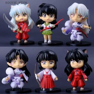 Figuras de juguete de acción nueva figura de anime inuyasha higurashi kagome miroku sesshoumaru Acción Figura Q Versión Toys PVC Modelo Doll Gifts for Kids L240402