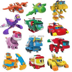 Action Figures de jouets les plus récents ABS Min Déformation GOGO DINO Figures d'action Rex Transformation Car Airplane Motorboat Crane Dinosaur Toys for Kidsl231222