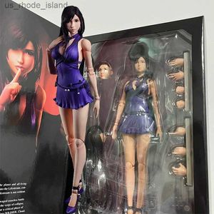Figuras de juguete de acción PLAY ARTS Kai Final Fantasy VII Remake Tifa Lockhart--Dress Ver.Figura de acción de PVC, modelo de juguete, 25cm, decoración de habitación, regalos de cumpleaños