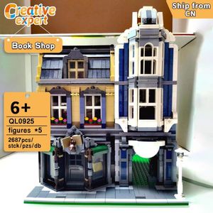 Figurines d'action QL0925 Creative Expert Moc City Street View Book Shop Store Brique Modulaire Maison Modèle Blocs de Construction Jouets Librairie 2687pcs 230713