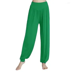 Pantalones activos 2024 Yoga suelta de cintura alta más color caramelo flores de color moda