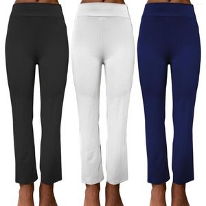 Active Pants Womens Stretch Cotton Fold Over Taille haute Yoga Harem Women with Pockets for Tall