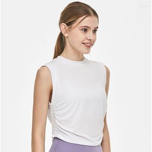 Camisas activas, camisetas de Yoga de verano para mujer, ropa de entrenamiento para correr, blusa deportiva de secado rápido, chaleco de baile profesional holgado