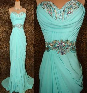 Image réelle Robes de soirée Sage sans bretelles Prom Prom Gowns Crystal en mousseline de soie Sexe Sirène Sirène Robes Nouveau Design3044106
