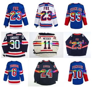 Adam Fox Mika Zibanejad NY Hockey Jersey Ranger Reverse Rétro Igor Shesterkin Alexis Lafrenière Mark Messier Henrik Lundqvist Artemi Panarin