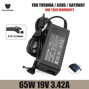 Adaptador 19V 3.42A 65W 5.5x2.5mm Cargador/adaptador de CA para computadora portátil Asus ACER Toshiba LITEON delta gateway Fujitsu IBM fuente de alimentación para computadora portátil