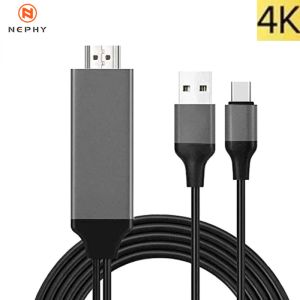 Adaptateur 4K HD Video Converter Cable pour Samsung Xiaomi Huawei MacBook USB Type C à HDMICOMPATIBLE TV Projecteur Digital AV Adaptateur USBC