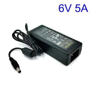 Adaptateur 6V 5A 30W AC DC, avec puce IC, transformateur de chargeur 6V5A pour bande lumineuse LED CCTV 5.5x2.5mm