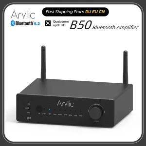Adaptateur Arylic B50 Bluetooth 5.2 Récepteur d'émetteur APTX HD Adaptateur Adaptateur Audio sans fil pour les écouteurs TV Home Stéréo