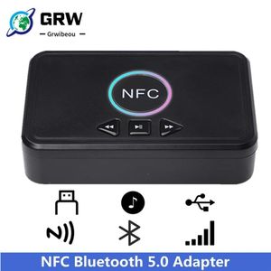 Adaptador Grwibeou Adaptador Nfc Bluetooth5.0 Receptor de altavoz doméstico Reproducción inteligente USB A2dp Aux 3,5 mm Rca Jack Adaptador inalámbrico de audio estéreo