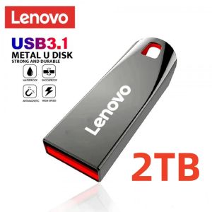 Adaptador Lenovo 2TB Metal U Disk Portable Pen Drive ALTA VELOCIDAD USB 3.1 Tipo C Interfaz impermeable 1TB 512GB MEMORIA FLASH DISCO USB