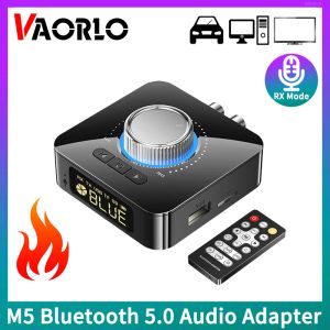 Adaptateur M5 LED Affichage Bluetooth Audio Transmetteur Récepteur de 3,5 mm AUX R / L RCA TF / UDISK Jack Stéréo Adaptateur sans fil IR Contrôle avec micro