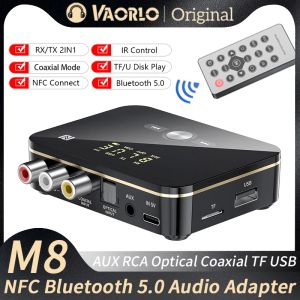 Adaptateur NFC Bluetooth 5.0 Récepteur d'émetteur 3,5 mm RCA optique coaxial tf / u Disque Play / IR Control LED Adaptateur audio sans fil pour PC TV