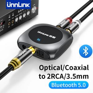 Adaptateur Unnlink DAC Audio Converter Digital to Analog Adapter Bluetooth 5.0 Optical Coaxial SPDIF TO RCA 3,5 mm Jack Audio Amplificateur