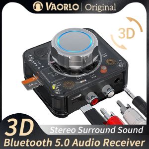 Adaptateur Vaorlo C39 Bluetooth 5.0 Récepteur audio 3D Musique stéréo Adaptateur sans fil TF Carte RCA 3.5 mm Aux Jack pour le kit de voiture En haut-parleur câblé