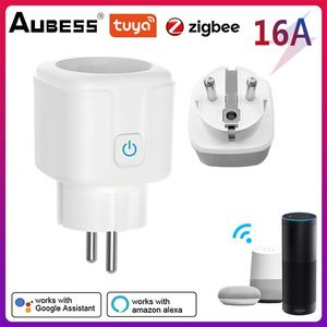 Adaptadores Tuya Smart Plug Eu Smock Socket Zigbee Monitor Timer Switch Smart Life App Control de control remoto Soporte de Google Home Alexa Asistente