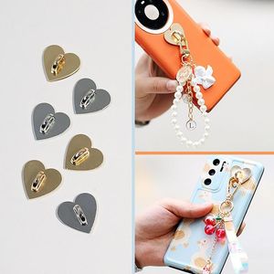 Adhésif Metal Heart Phone Charm Harder Phone Mobile Phone Case Ring Ring Stand Hooks Backle Clasp Accessoires