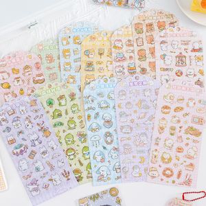 Pegatinas adhesivas 48 pcslot Kawaii Gato Perro Animal Oso lindo Papelería decorativa Etiqueta Scrapbooking DIY Diario Venta al por mayor Stick Label 230803