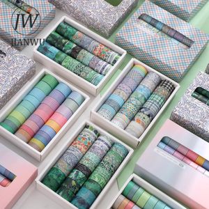 Adhesive Tapes JIANWU 30 Rollset Plant Geometric Pattern Boxed Tape Creative DIY Hand Account Decor Scrapbooking Washi Paper Stationery 2016 230816