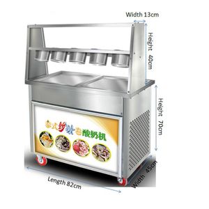 Máquina de helado frito de yogur, modelos de diferentes estilos, con función de descongelación de pies, máquina de rollo de helado