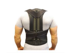 Adjustable Black Back Posture Corrector Shoulder Lumbar Spine Brace Support Belt Health Care for Men Women Unisex 2019