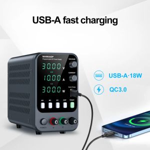 Alimentation CC réglable avec un écran LED à 4 chiffres;Charge rapide USB 5V / 3,6A avec mémoire à 3 groupes avec ajustement du coder