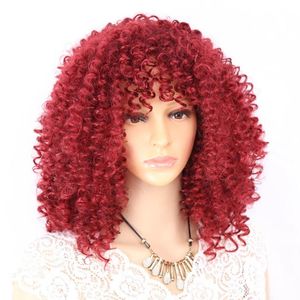 Peluca rizada ajustable Seleccione color y estilo para mujeres con pelucas de pelo de bebé Cosplay rojo marrón negro Rubio Borgoña peluca completa