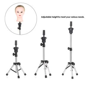 Adjustable Wig Stand Hairdressing Tripod Stand StainlessSteel Training Mannequin Head Holder Clamp Hair Wig False Head Mold Stands