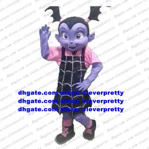Disfraz de mascota de niña vampiro Draculaura púrpura Vampirina rebelde Traje de personaje de dibujos animados para adultos Lindo Lovable Art Festival zx2616