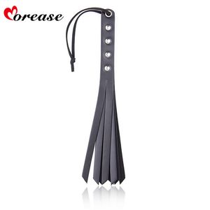 Adult bdsm Game Fetish sex bondage Leather Tail Spanking Paddle Whip Flogger Sex Toys For Couples Women Sexy Policy Knout slave Y18102405
