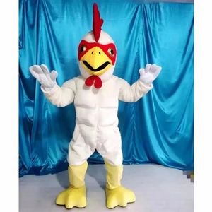 Adulte dessin animé coq blanc poulet mascotte Costume déguisement animal sauvage vêtements Halloween défilé de noël costumes combinaison extérieure personnalisable