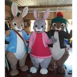 Adult Easter Rabbit Mascot Costume Halloween Christmas Dress Full Body Performance Props