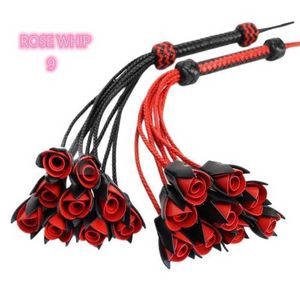 Látigo erótico para adultos de cuero Real duradero con borlas y trenzas rosas con mango para parejas Bdsm Bondage Lashed Spanking Shops