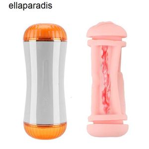 Masajeador para adultos Máquina sexual Masturbador masculino automático Juguetes eróticos para hombres Taza de masturbación vaginal anal de doble canal Coño real 10 velocidades