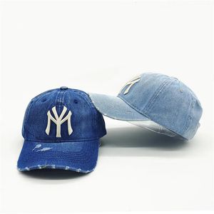 Hombres adultos casual vintage denim MY NY bordado gorra de béisbol Mujeres algodón sombrero deportivo hip hop Golf sombreros gorros 240117