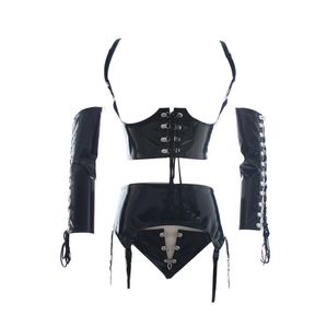 New Adult Women BDSM Erotic PU Leather Arm Bondage Restraint Harness Body Fetish Slave Clothes Suit Flirt Lingerie Sexy Bodysuit