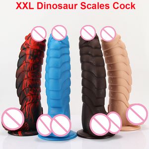 Adult Toys 24 Models Animal Dick Thrusting Dragon Dildo Dinosaur Scales Penis Big Suction Cup Anal Sex Strapon Women Masturbator 230706